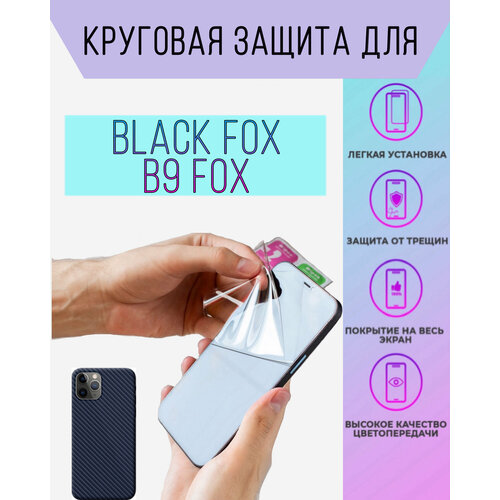 Полиуретановая защита экрана BlackFoxB9 Fox, глянцевая, синяя текстура