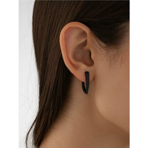 Серьги Golden City GOLDEN CITY, серебро, 925 проба, длина 2.2 см, черный