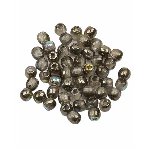Стеклянные чешские бусины, круглые, Glass Pressed Beads, 2 мм, цвет Crystal Graphite Rainbow, 50 шт.