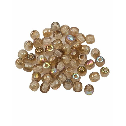 Стеклянные чешские бусины, круглые, Glass Pressed Beads, 2 мм, цвет Crystal Brown Rainbow, 50 шт.