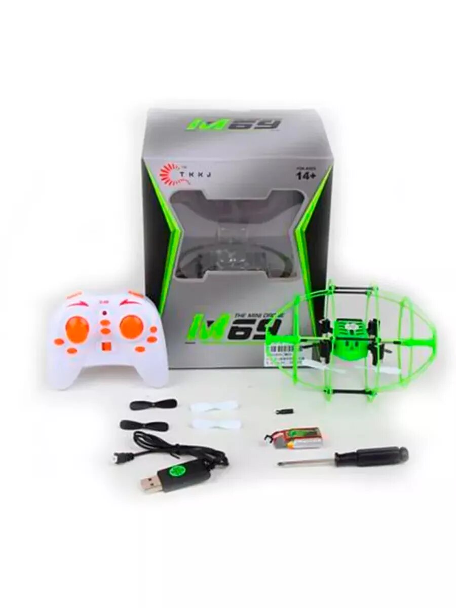 Радиоуправляемый мини-квадрокоптер в шаре