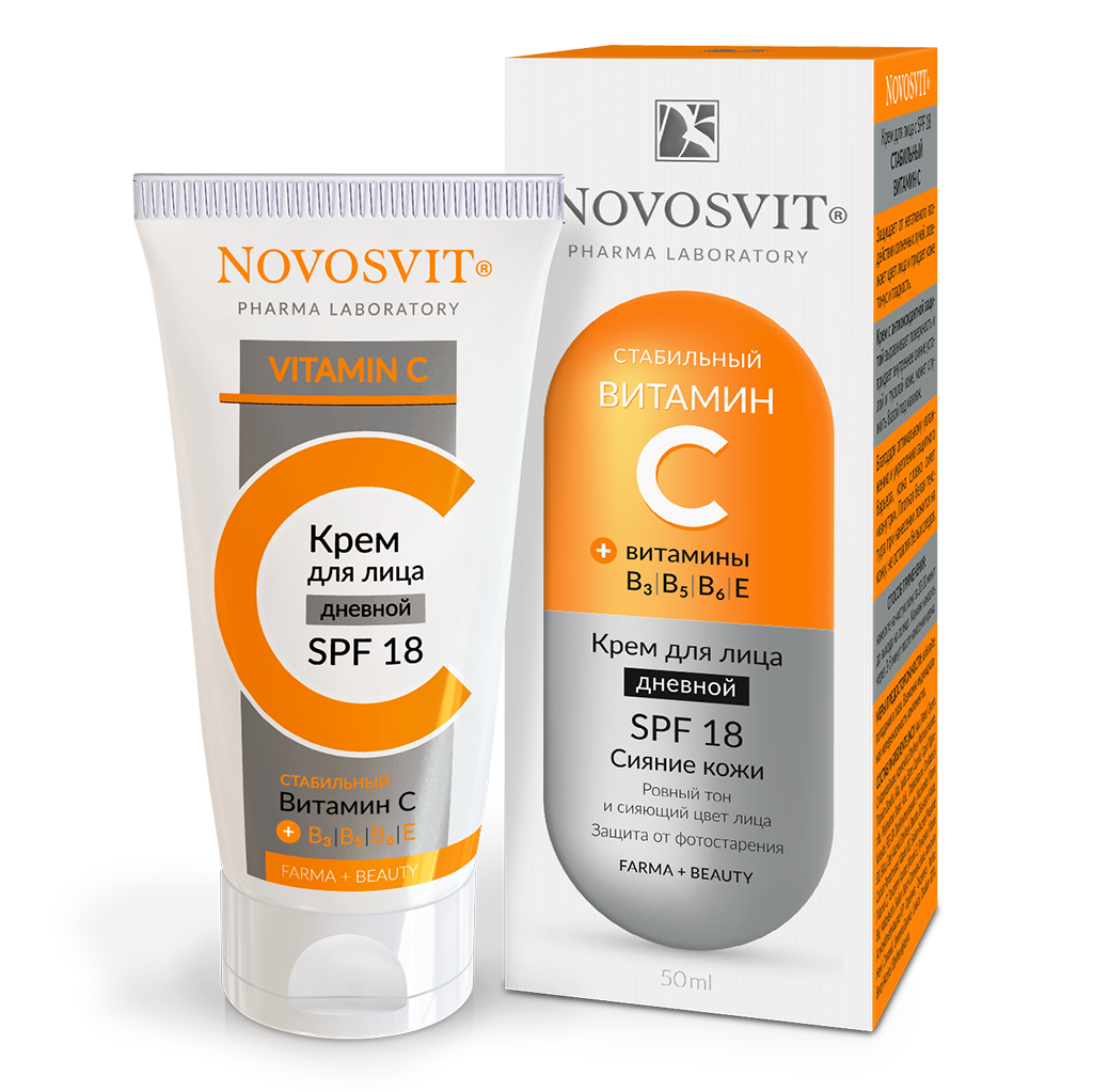 Novosvit Витамин С Крем для лица с SPF18 50 мл 1 шт