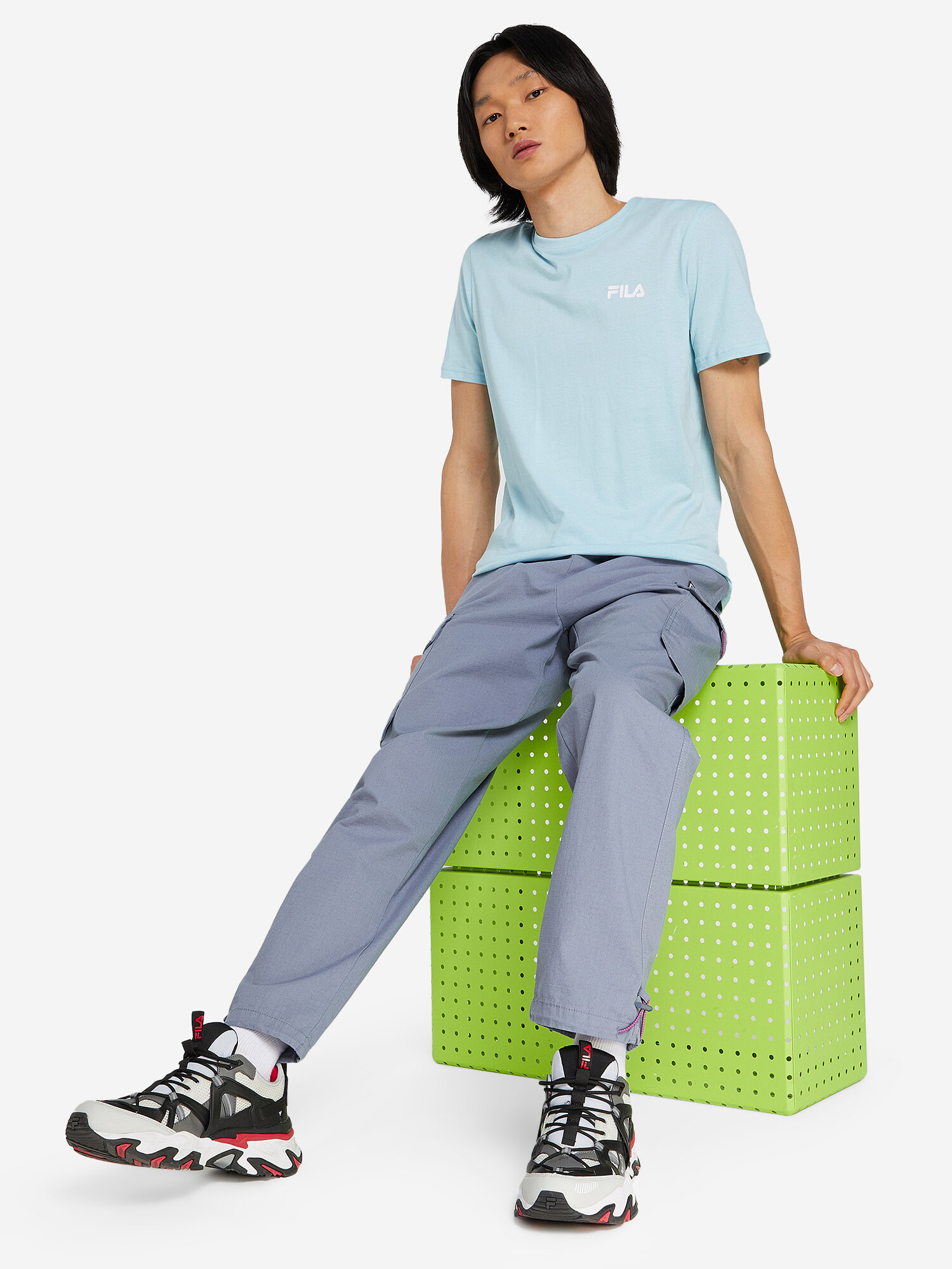 Футболка Fila, размер 46, голубой, — фото 1