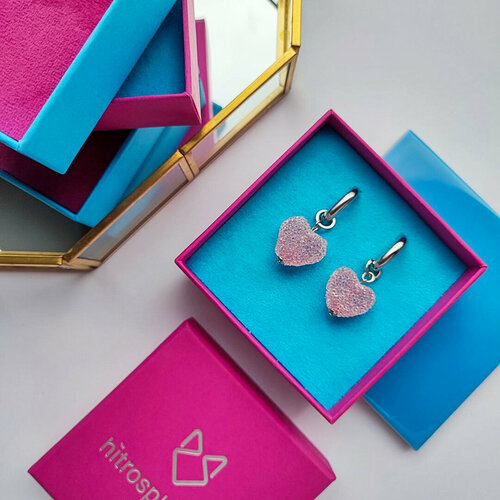 Комплект серег Hitrospletenia размер 50 мм розовый 4410₽