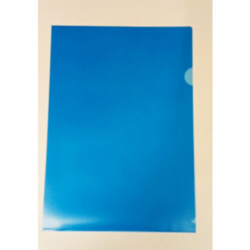 Папка уголок E-310 180мкр жест. пластик А4 синяя прозр. Россия 5шт/уп