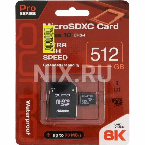 флеш карта microsd 64gb mirex microsdxc class 10 uhs i sd адаптер 13613 ad10sd64 SD карта Qumo QM512GMICSDXC10U3