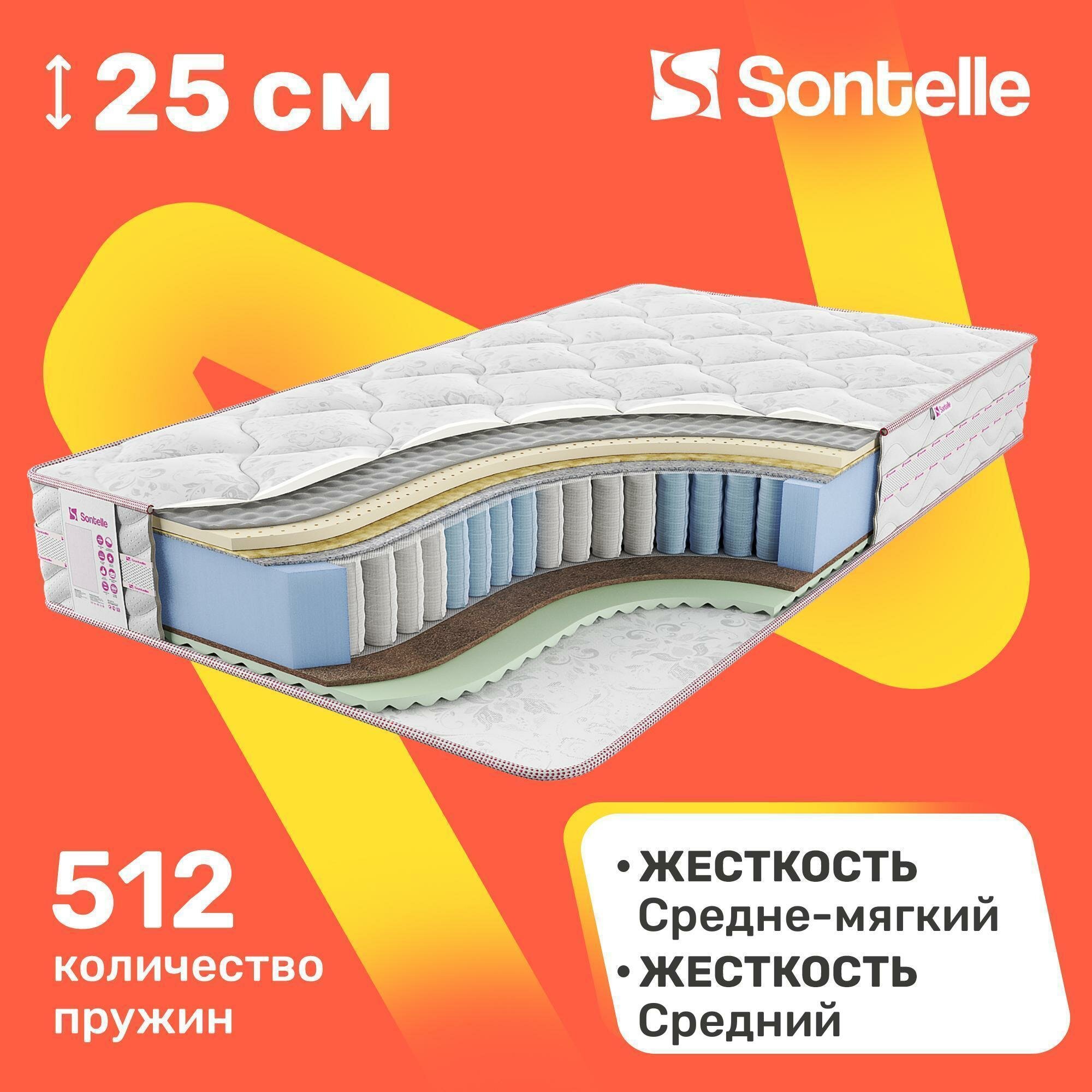 Матрас с независимыми пружинами Sontelle Vivre Dual oxim 65x125