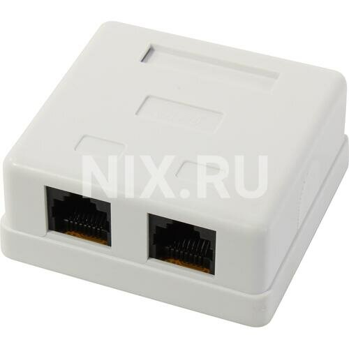 Розетка Exegate EX292845RUS внешняя двойная, RJ-45 кат.6 UTP Krone/110 - фото №4