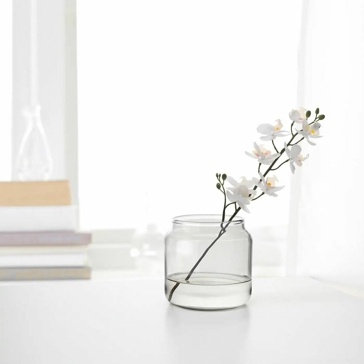 фото Ваза прозрачная для сухоцветов и цветов IKEA MJOLKIG мьёлкиг