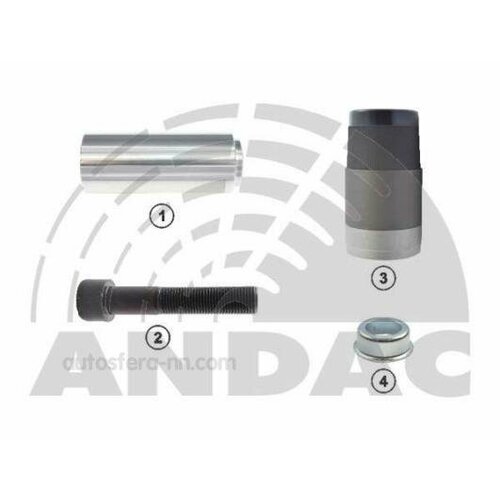 ANDAC 081010215 0810 10215_р/к диск. торм!4(м)1напр. d32x80mm,1вт. d39дл, винт M16x1.5x80,1колп\SB7/SK7 Scania P/R-Serie