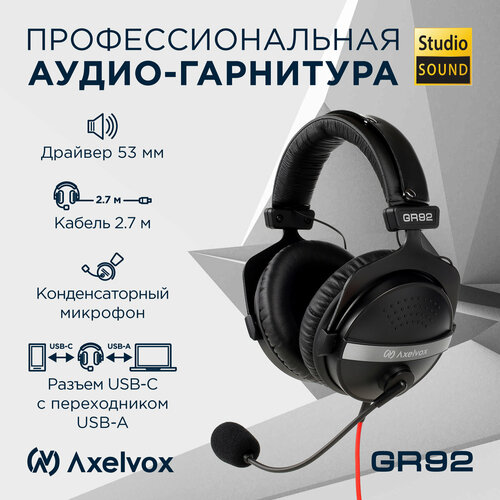 Гарнитура Axelvox GR92 наушники с микрофоном проводные 5880₽
