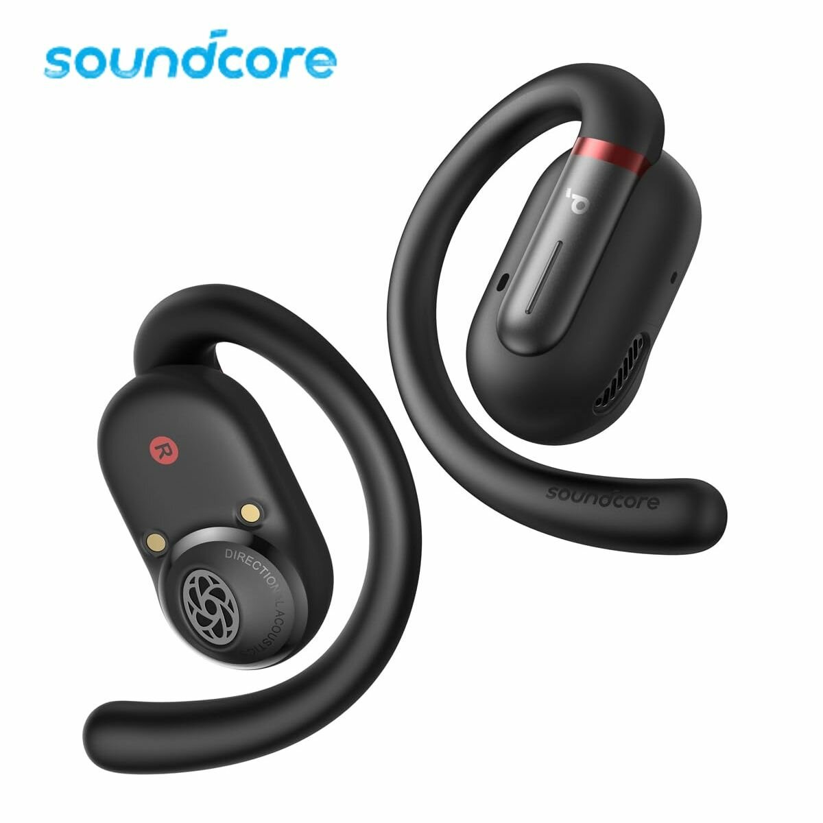 Soundcore от Anker V30i Open-Ear наушники, Ultra-Comfort, легкий дизайн, Snug Fit, эргономичные ушные крючки прочный бас 36H Playtime Bluetooth 5.3 Wireless Earbuds