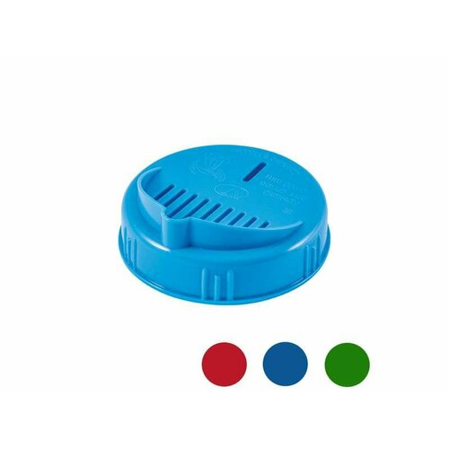 Крышка для слива Банка без ТМ 10х10см пластик синяя 100шт 307₽