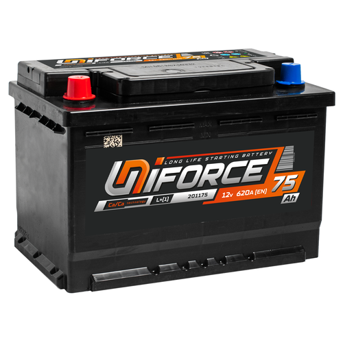 Автомобильный аккумулятор UNIFORCE 75L+ (арт. 201175)