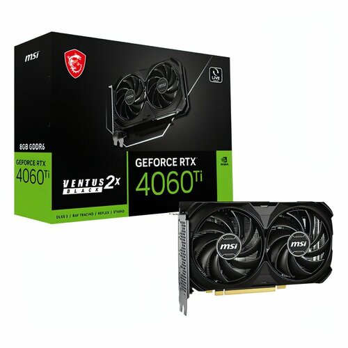 Видеокарта MSI GeForce RTX 4060 Ti 8G VENTUS 2X BLACK E1 49999₽