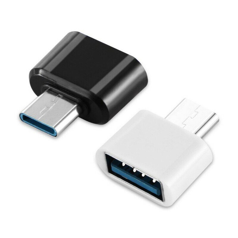 Высокоскоростной Переходник Type-C на USB OTG для флешек мышки Android планшета смартфона 2 шт черн и бел — фото 1