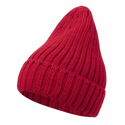 фото Шапка бини happy gifts насвязи для мужчин и женщин, размер onesize, красный