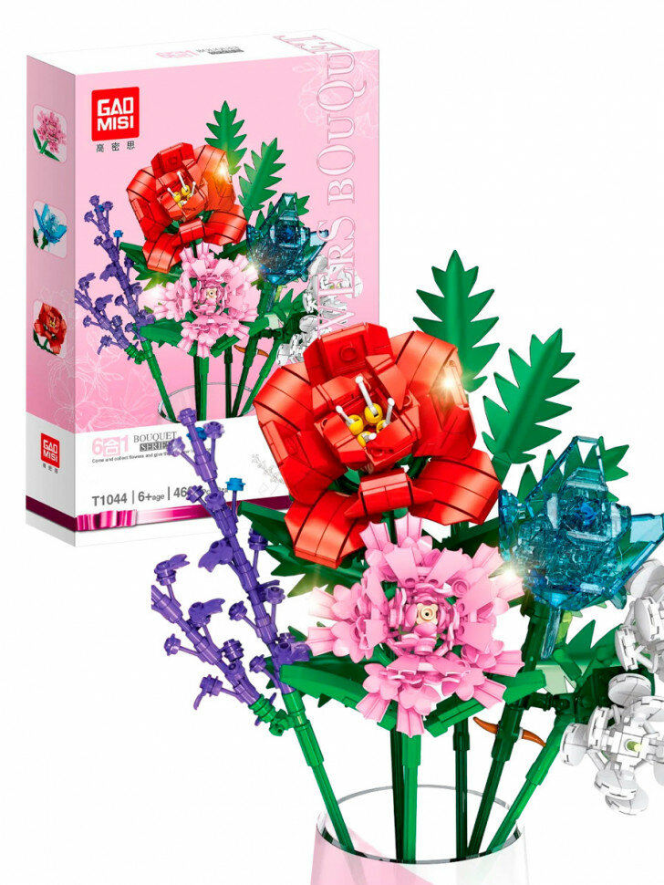 Конструктор Gao Misi Цветы: красочный букет T1044A