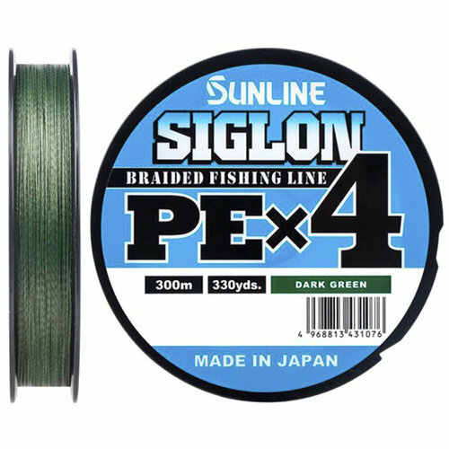 Шнур Sunline SIGLON PE×4 300M(Dark Green) #1/16LB