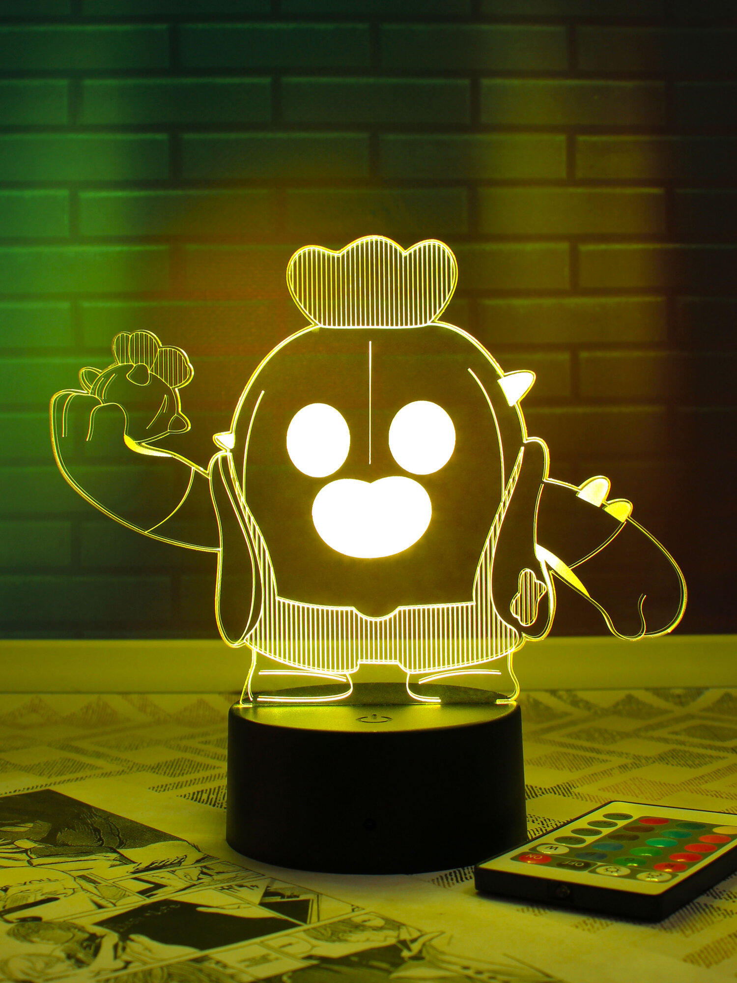 Ночник Игра Бравл Старс - Brawl Stars . Подарок геймеру — декор для игровой комнаты с символикой популярных игр, узнаваемыми персонажами и атмосферой киберспорта. — фото 1