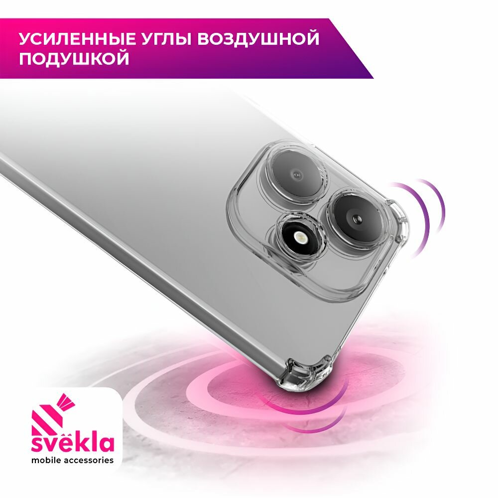 Силиконовый чехол для Xiaomi Redmi Note 14 5G / Note 14 SE (Сяоми Редми Ноут 14 5Г / Ноут 14 СЕ) c усиленными углами Прозрачный Svekla Mix — фото 1