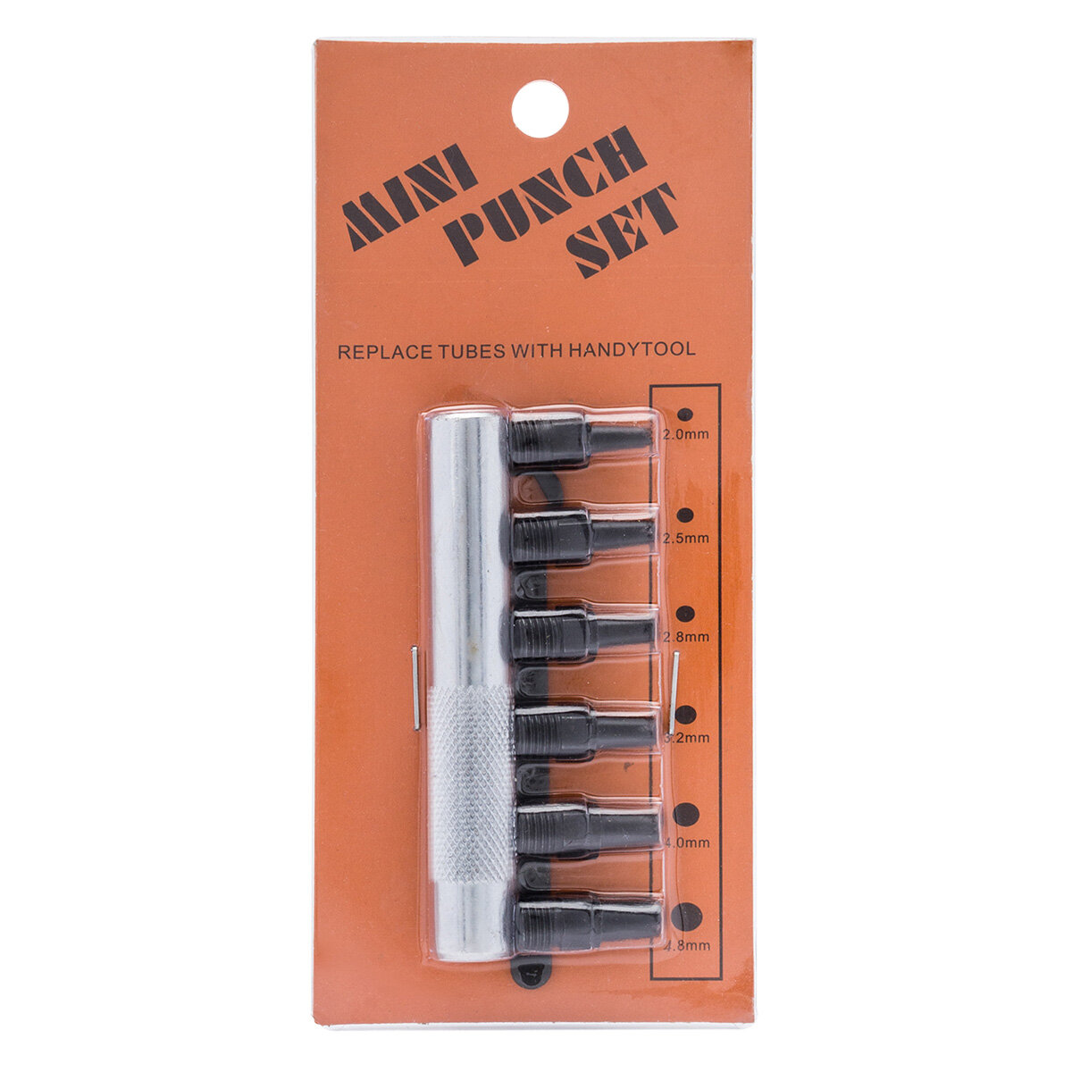 Пробойник для кожи и ткани ручной, 6 насадок и ключ, металл, Айрис — фото 1