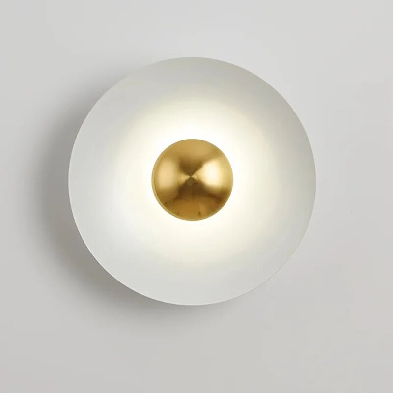 Настенный светильник KUNG круглый металлический белый 30cm Warm white White Color