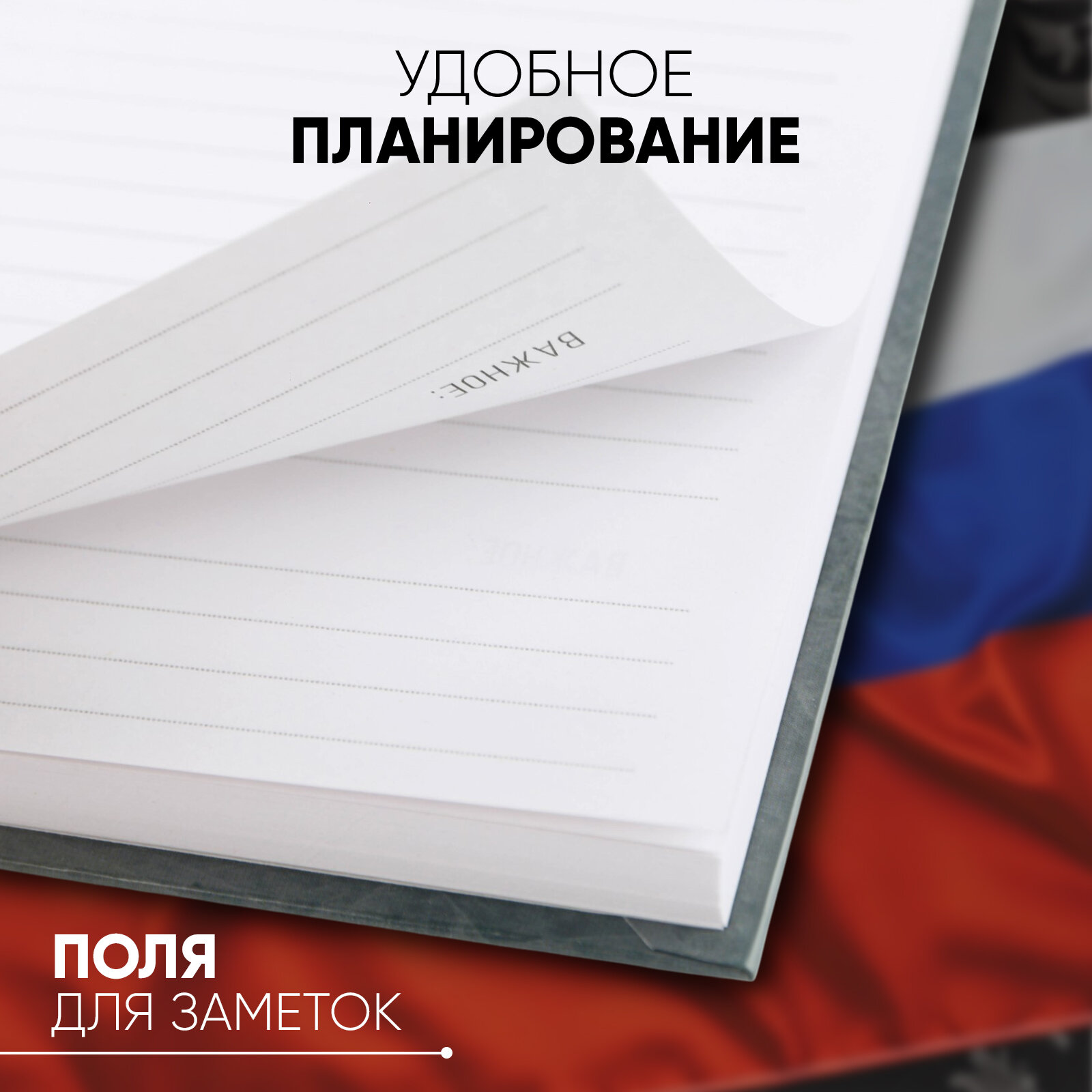 Ежедневник "Герб", А5, 80 листов, твёрдая обложка, недатированный, серый — фото 1