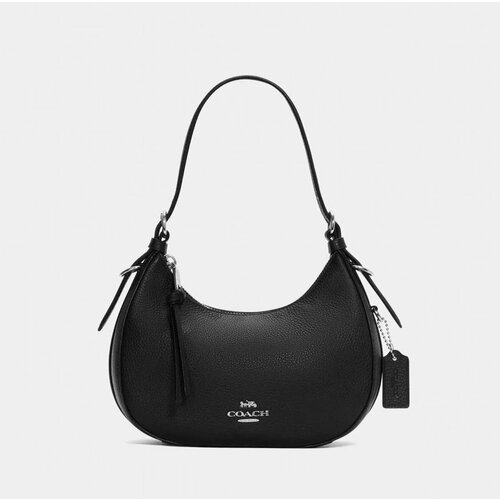 фото Сумка хобо coach, фактура гладкая, black