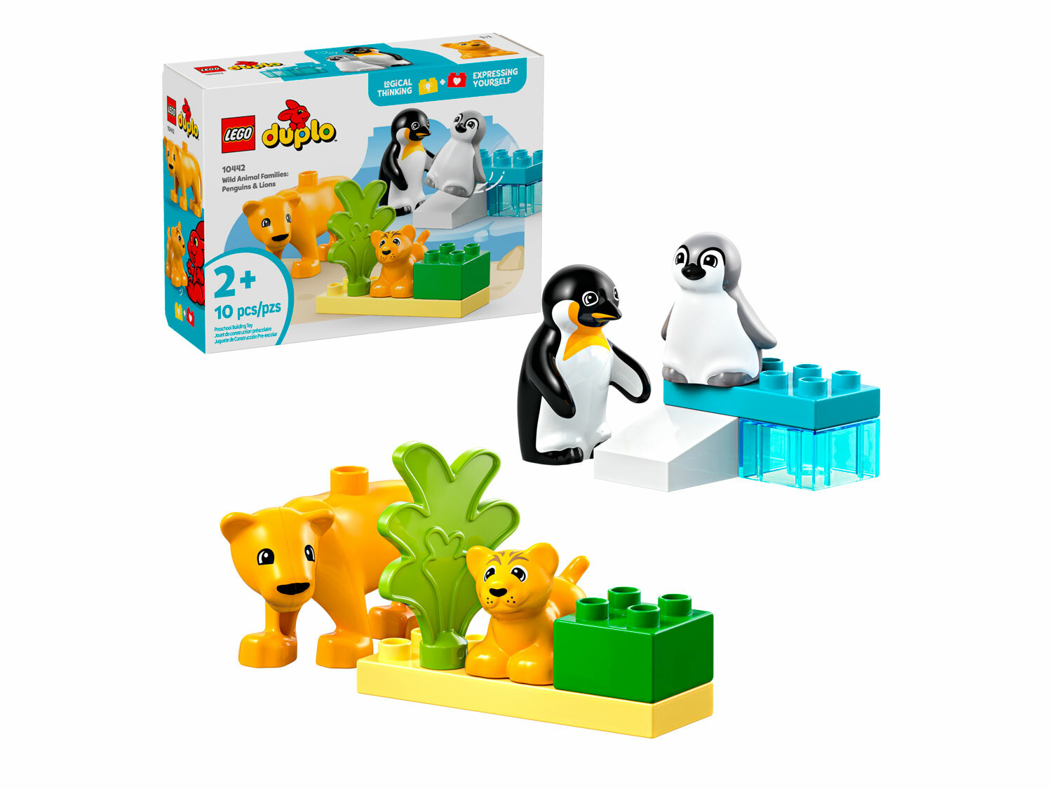 Конструктор LEGO DUPLO Семейства диких животных: пингвины и львы 10442