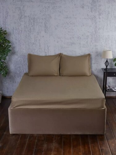 Изображение товара Простыня SANPA HOME, Страйп Сатин, 220х235 см, двуспальная, 100% хлопок