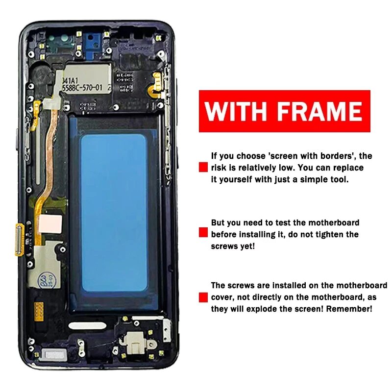 ЖК-дисплей TFT для Samsung S8 G950F G950FD G9500 G950U, дисплей с сенсорным экраном и дигитайзером для Samsung G950, Blue Frame Cover — фото 1
