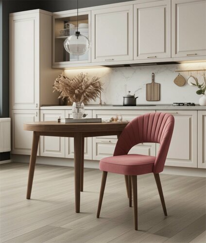 Изображение товара Обеденный стул Ракушка, цвет ягодный, ножки коричневые, Качественная мебель