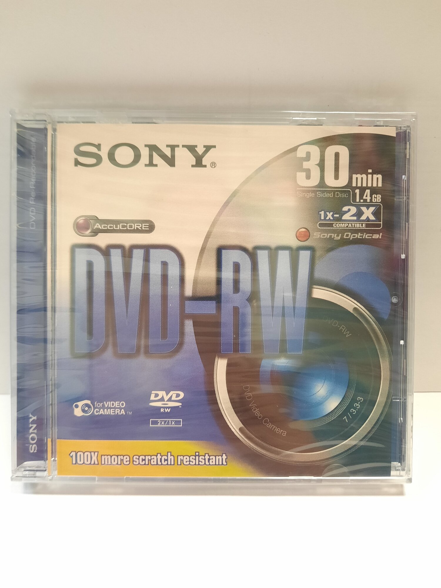 Цифровой оптический диск для видеокамер mini DVD-RW Sony, 30 min, 1,4 Gb, Jewel case, 1 шт.