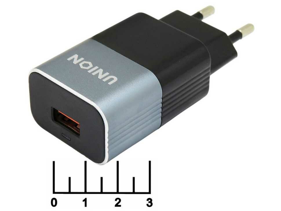 Сетевое зарядное устройство USB 5V 3A/9V 2A/12V 1.5A QC-3.0 CH034 Union