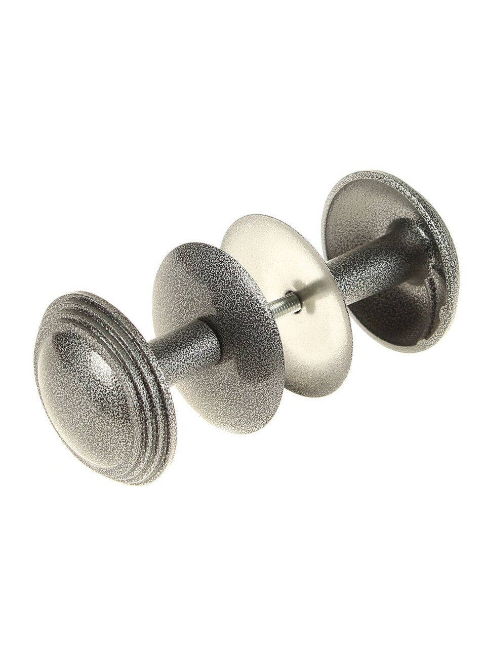 Дверная ручка Строммашина РДК-1 металлическая круглая серебристая комплект 2 штуки