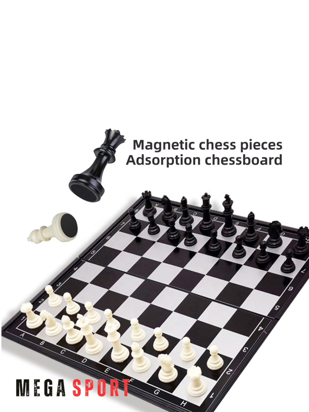 Шахматы магнитные, пластиковые фигуры, модель 77-08 — фото 1