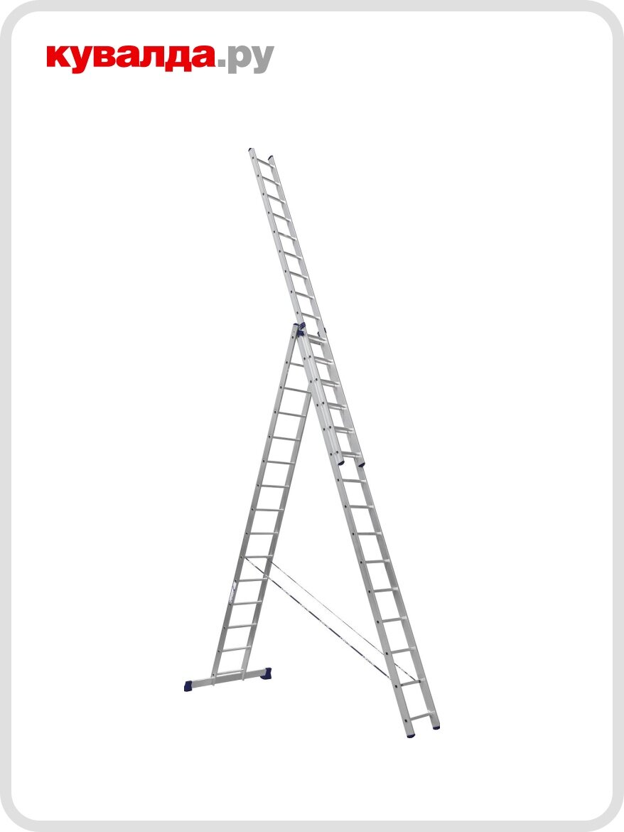Лестница-стремянка трехсекционная алюмет 6315 3х15