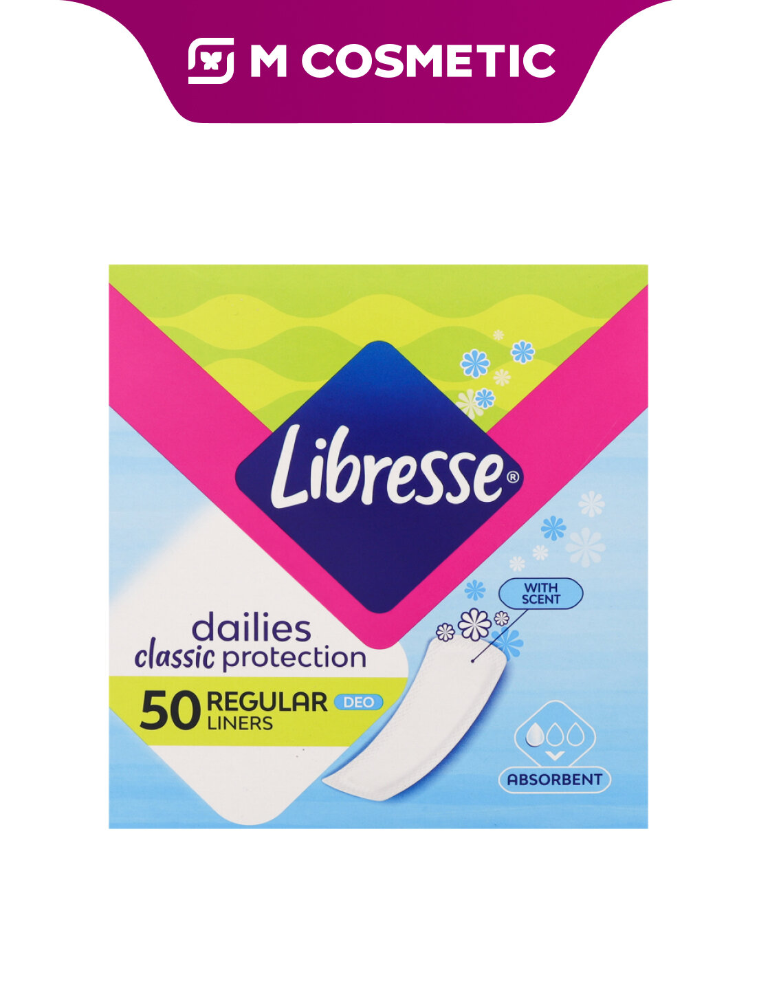 ESSITY LIBRESSE Ежедневки Classic Deo 50шт, с лёгким ароматом, обеспечивают свежесть и комфорт на весь день