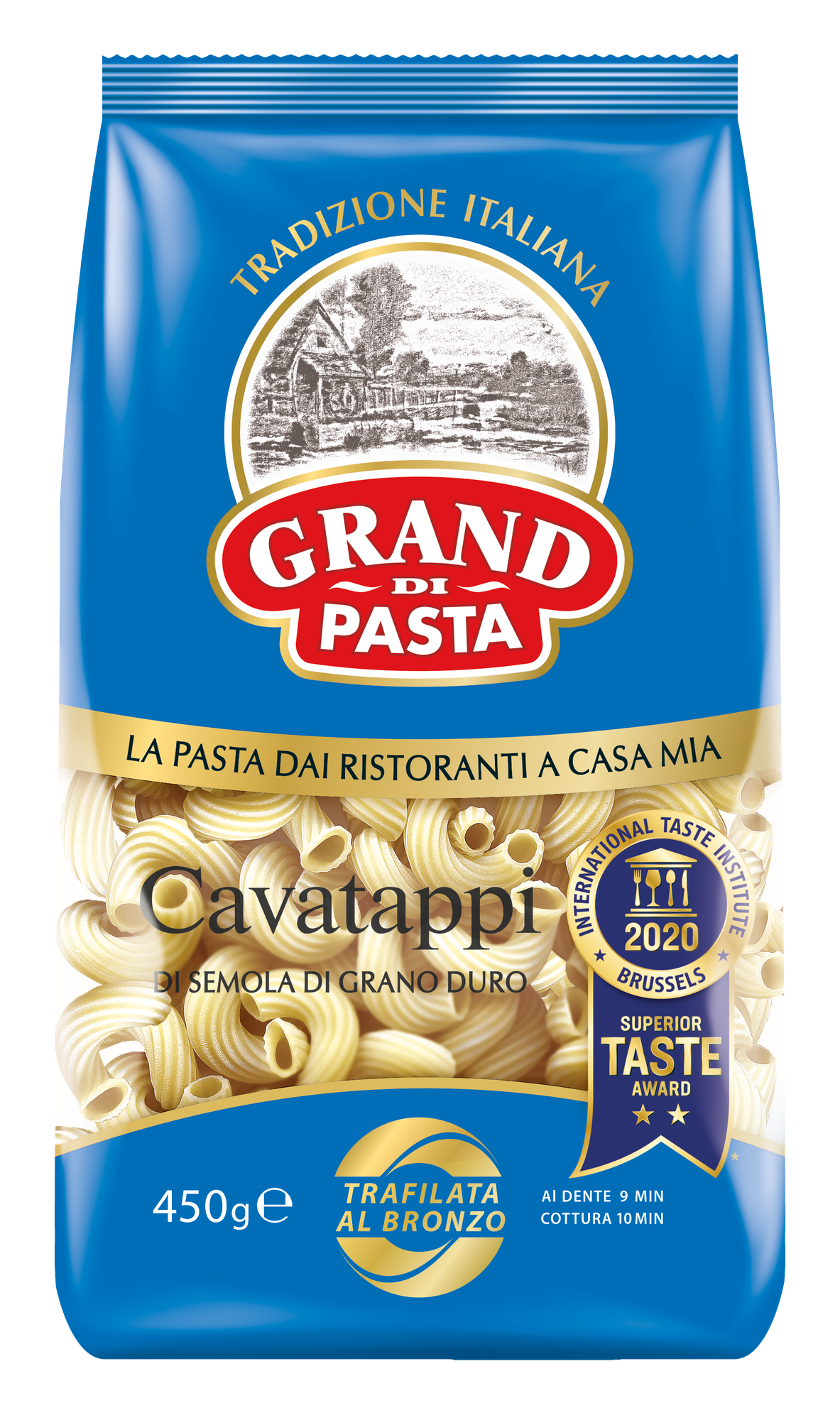 Grand di Pasta макароны спиральные трубочки (cavatappi), 450 г