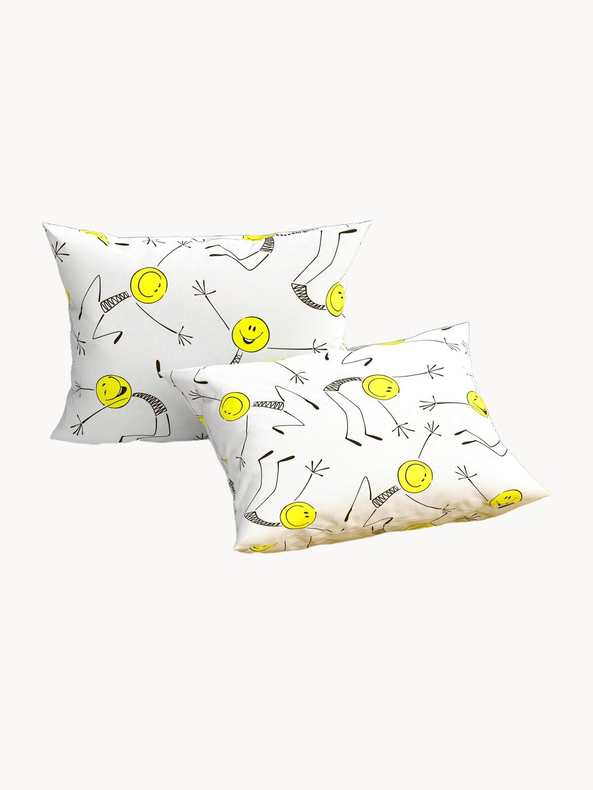 Наволочки 50х70 2 шт Galtex Смайлы на белом фоне бязь, 100% хлопок