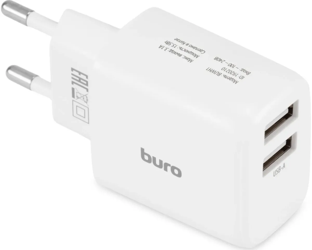 Сетевое зарядное устройство Buro BUWH1 White (BUWH15S200WH)