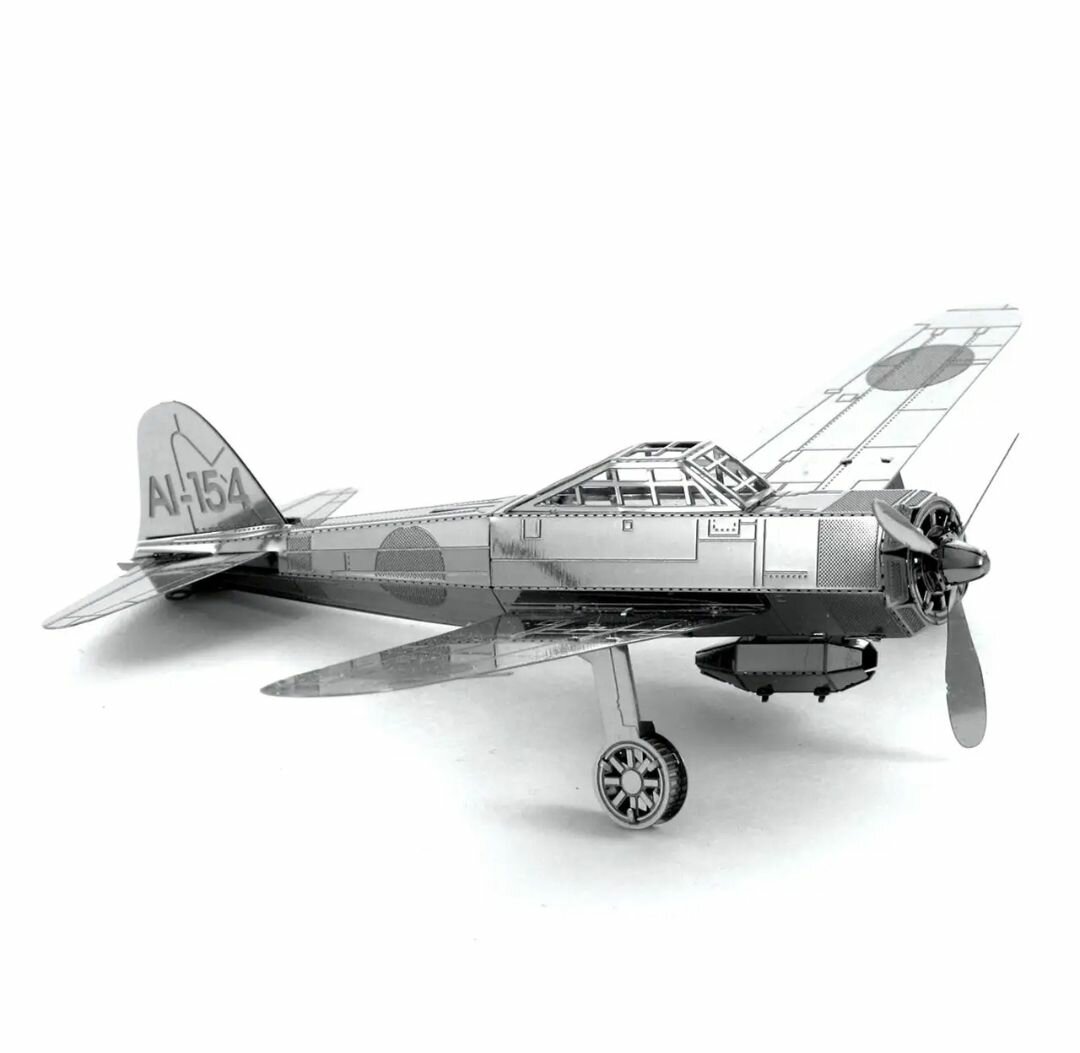 3D металлический пазл Военный самолёт Zero aircraft