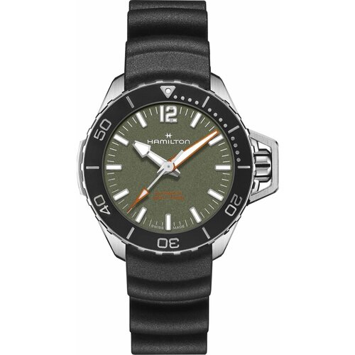 Наручные часы Hamilton Khaki Navy H77455360, зеленый, серебряный наручные часы hamilton khaki navy часы hamilton khaki navy scuba quartz h82221310 серебряный белый