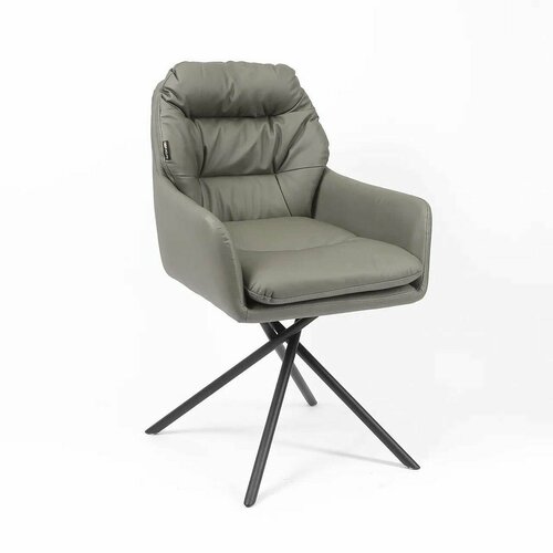 Стул Бристоль зелено-серая экокожа ножки черные для дома/для гостиной/для столовой/для кафе/кухонный стул/стул кухонный