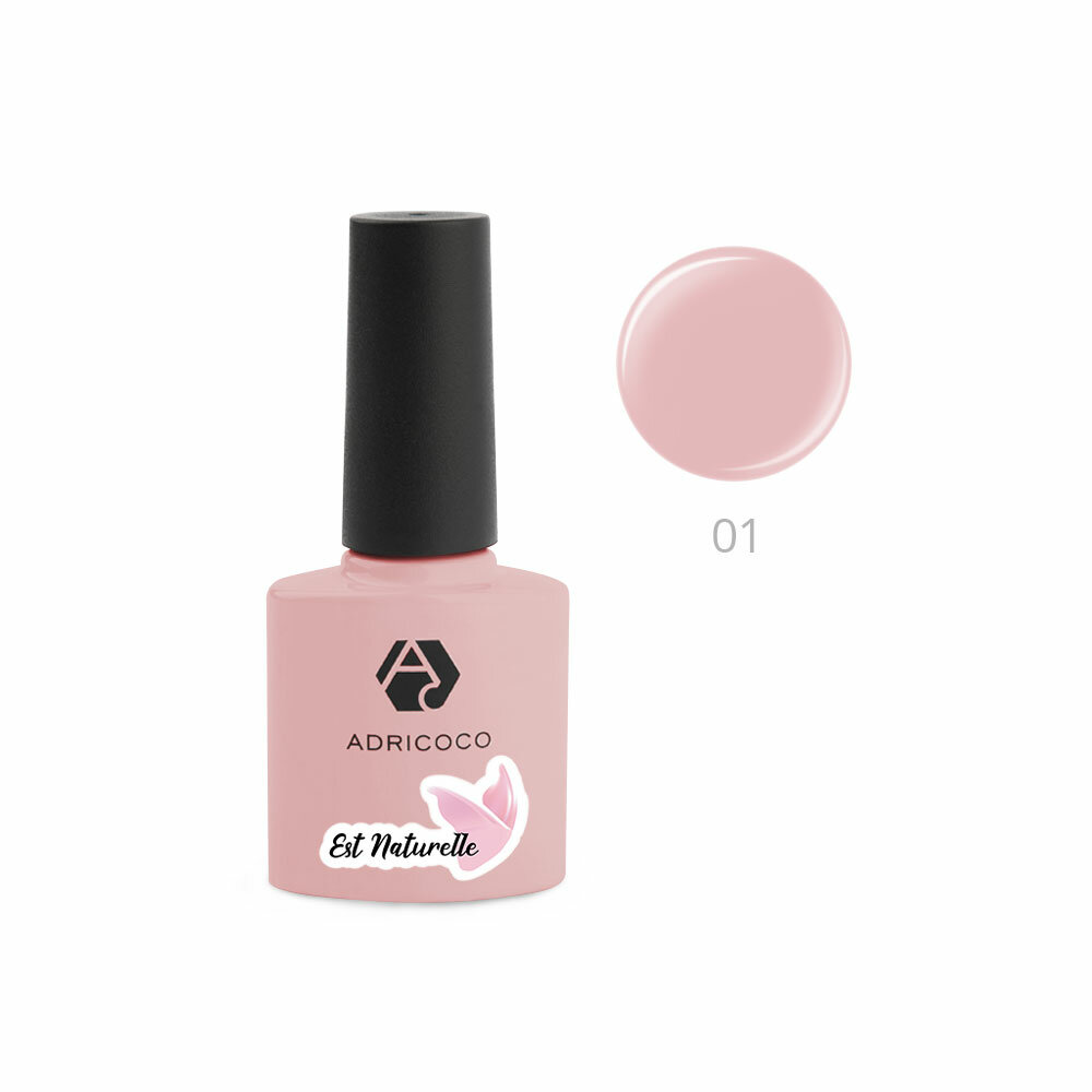 Гель-лак ADRICOCO Est Naturelle №01 камуфлирующий розовый, 8 мл