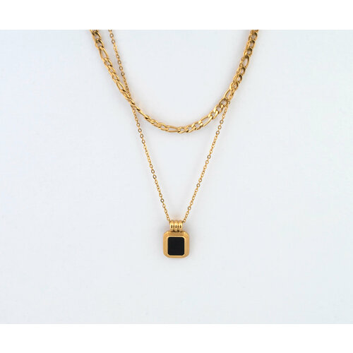 Колье Miniature, эмаль, золотистый