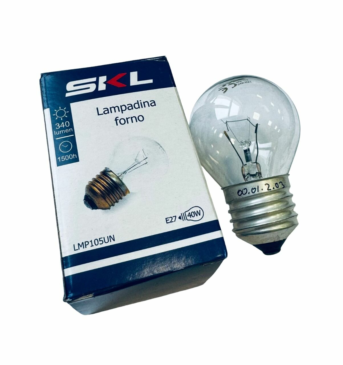 фото Лампочка духового шкафа 40W 300C цоколь E27 - LMP105UN - длина 70 мм термостойкая для плиты