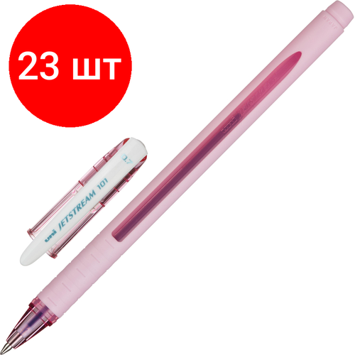 Комплект 23 штук, Ручка шариковая неавтомат. Uni Jetstream SX-101FL-07 L.PINK BLUE 0.7