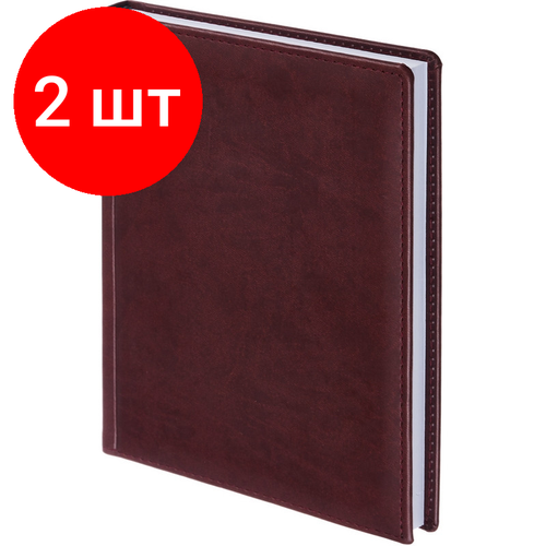 Комплект 2 штук, Ежедневник недатированный бордо, А5.148х218мм,176л, ATTACHE Вива